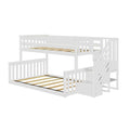 185223-002 : Bunk Beds Twin Over Full Low Bunk With Staircase, White