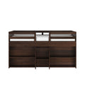 190025-181 : Loft Beds Farmhouse Twin Low Loft with 2 Bookcases, Barnwood Brown