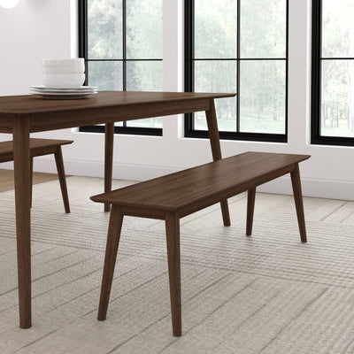2000314000-008 : Dining Bench Mid-Century Modern Bench (60in / 1492mm), Walnut