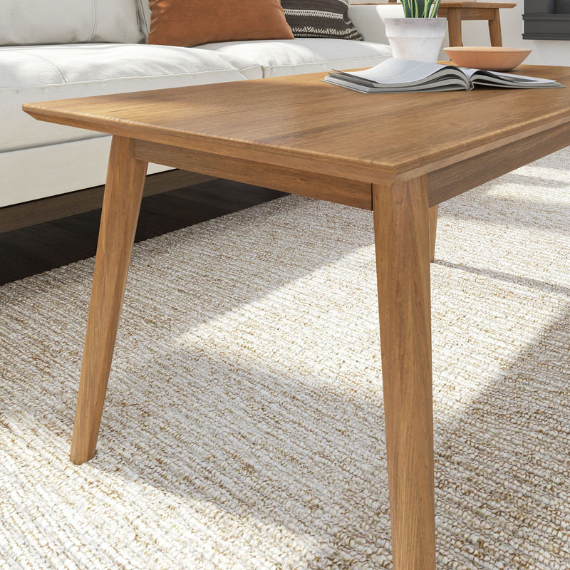 2000505000-007 : Coffee Table Mid-Century Modern Rectangular Coffee Table (40in x 20in / 1020mm x 510mm), Pecan