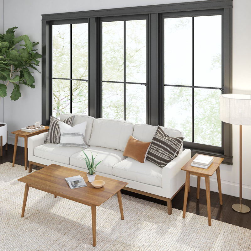 2000507000-007 : Coffee Table Mid-Century Modern Rectangular Coffee Table (48in x 24in / 1220mm x 610mm), Pecan