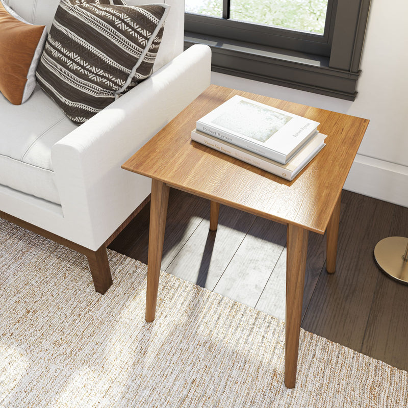 2000513000-007 : Side Table Mid-Century Modern Square Side Table (20in x 20in / 510mm x 510mm), Pecan