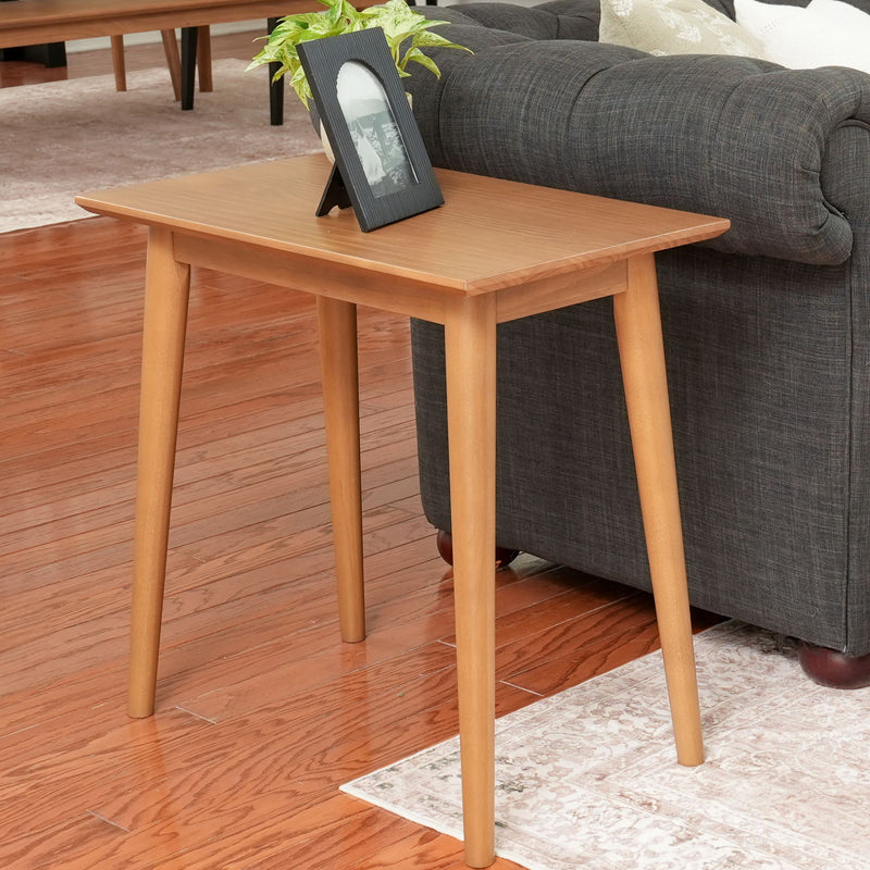 2000514000-007 : Side Table Mid-Century Modern Rectangular Side Table (24in x 15in / 630mm x 375mm), Pecan