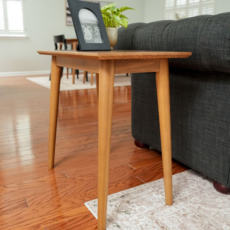2000514000-007 : Side Table Mid-Century Modern Rectangular Side Table (24in x 15in / 630mm x 375mm), Pecan