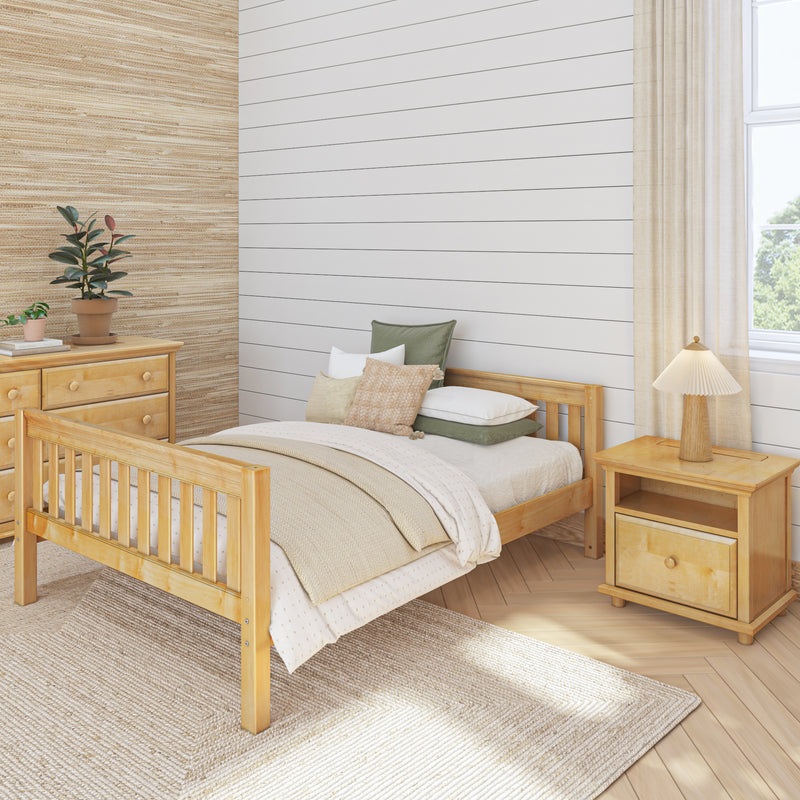 2000 NS : Starter Bed Natural Birch Full Starter Bed, Low Slats/Low Slats