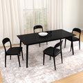2020390200-440 : Dining Chair Loar Upholstered Dining Chair (2 pack), Black/Black PU Leather (ST-04)