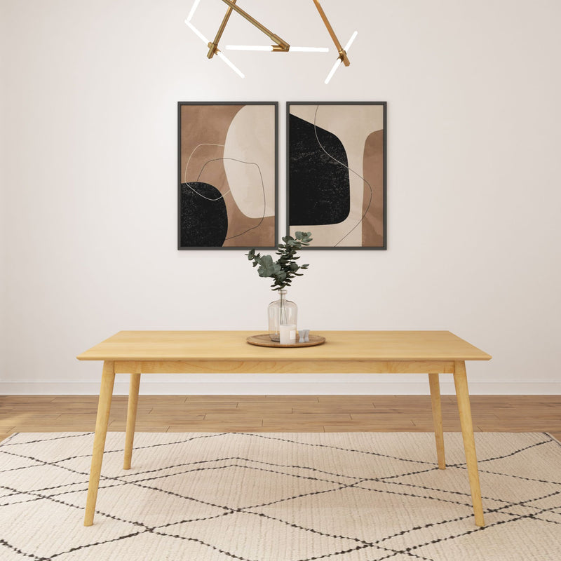 2030301000-001 : Dining Table Mid-Century Modern Dining Table (72in x 36in), Natural