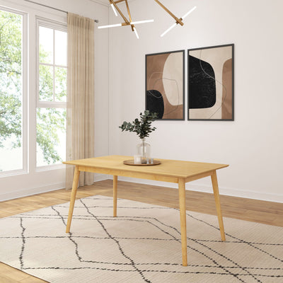 2030302000-001 : Dining Table Mid-Century Modern Dining Table (60in x 34in), Natural