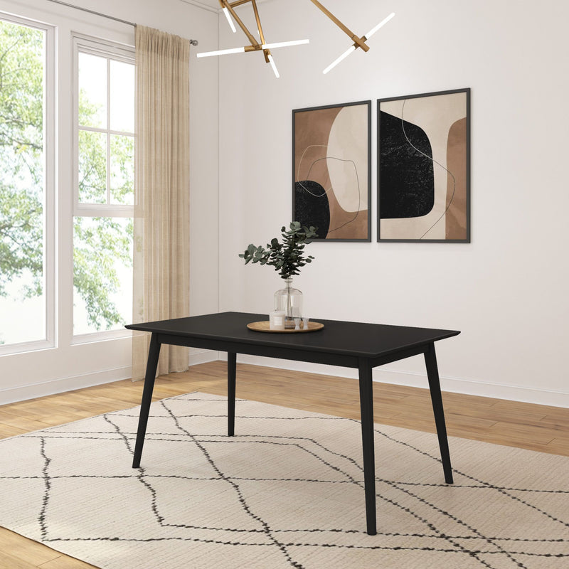 2030302000-170 : Dining Table Mid-Century Modern Dining Table (60in x 34in), Black