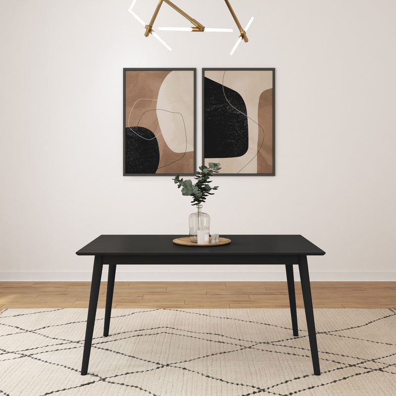 2030302000-170 : Dining Table Mid-Century Modern Dining Table (60in x 34in), Black