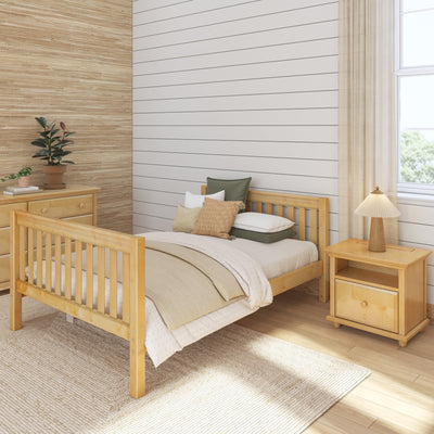 2040 XL NS : Starter Bed Full XL Basic Bed - Medium, Slat, Natural