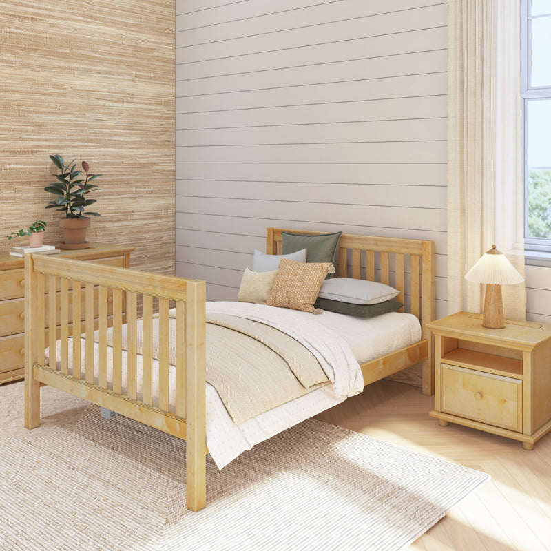 2060 XL NS : Starter Bed Full XL Basic Bed - High, Slat, Natural