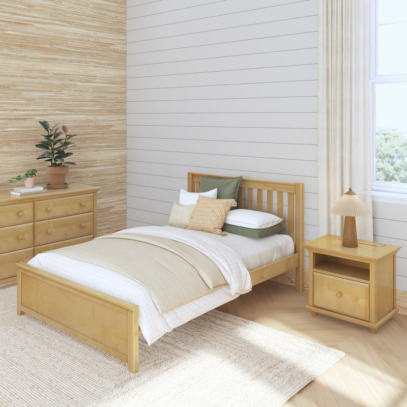 2160 XL NS : Starter Bed Full XL Traditional Bed, Slat, Natural