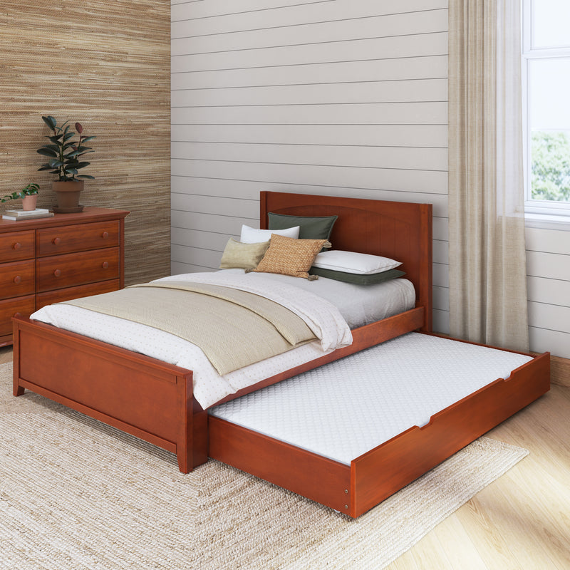 2160 XL TR CP : Starter Bed Full XL Traditional Bed with Trundle, Panel, Chestnut