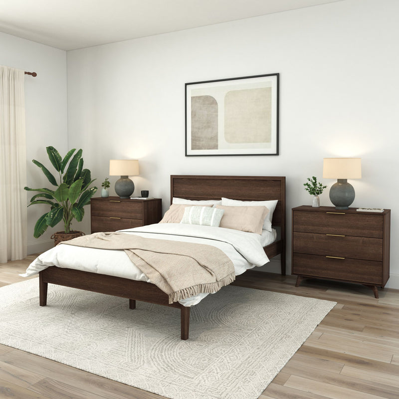 220312-008 : Single Beds Haven Queen Bed, Walnut