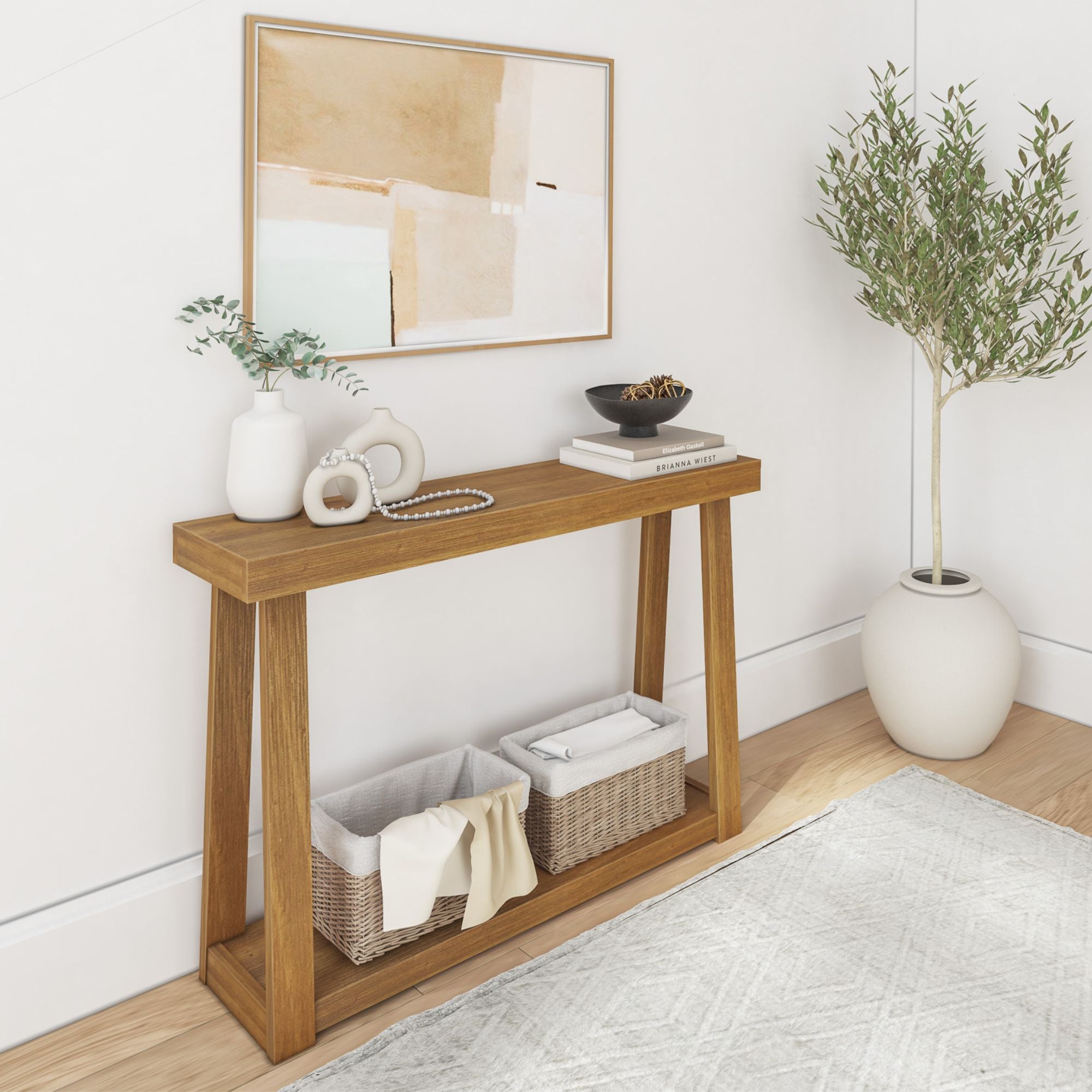 Classic Console Table with Shelf - 46 inches – Maxwood Furniture