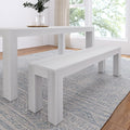 230220-192 : Dining Bench Modern Dining Bench, White Wirebrush