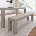 230220-199 : Dining Bench Modern Dining Bench, Seashell Wirebrush