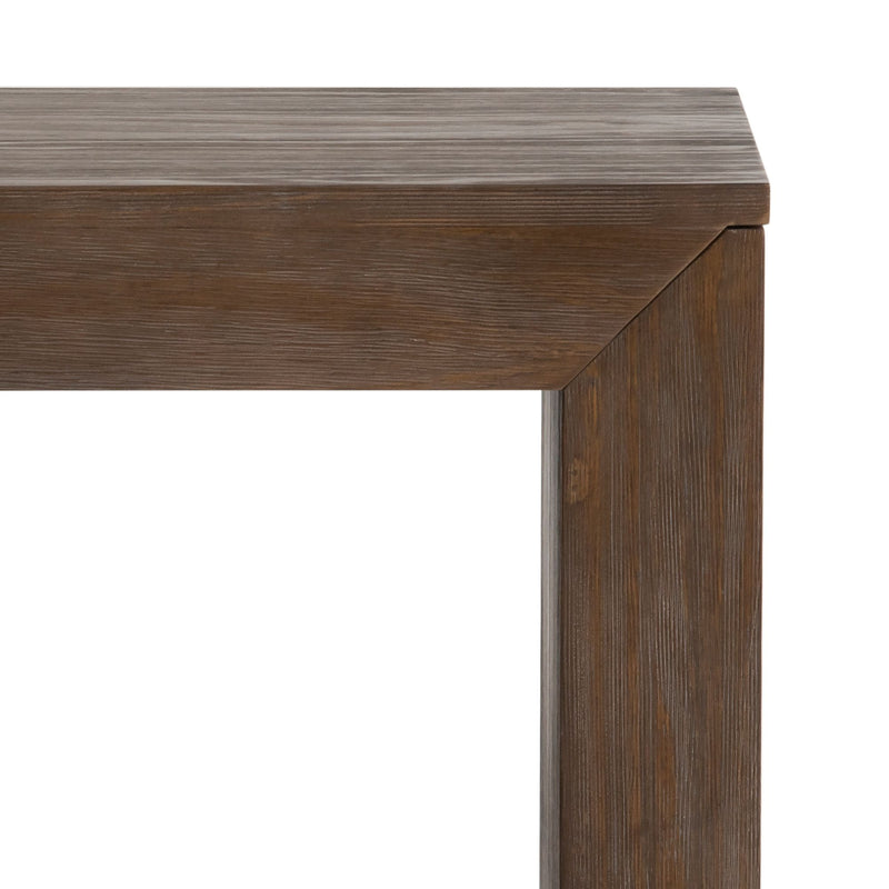 235210-198 : Dining Set Modern Solid Wood Dining Table Set with 2 Benches, Walnut Wirebrush
