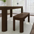 2400313000-008 : Dining Bench Modern Rounded Dining Bench (46in / 1168mm), Walnut