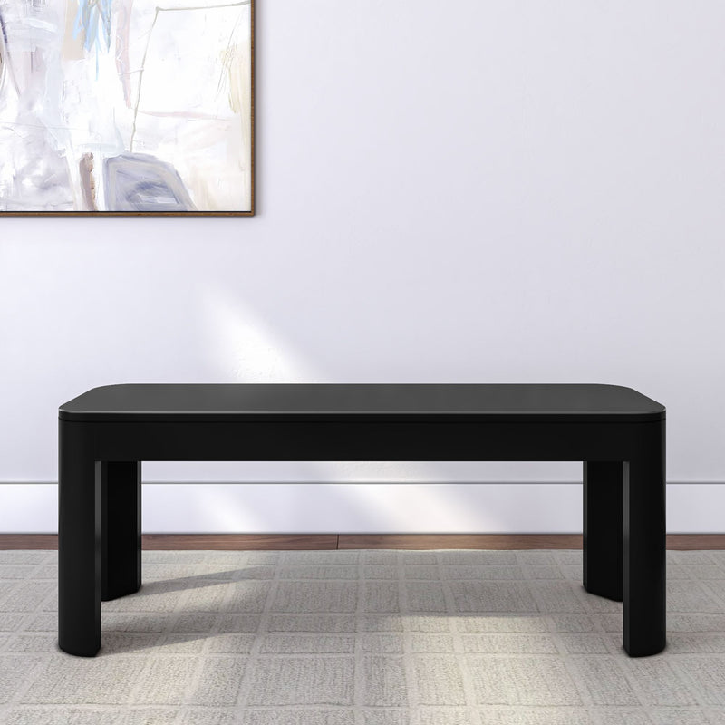 2400313000-170 : Dining Bench Modern Rounded Dining Bench (46in / 1168mm), Black