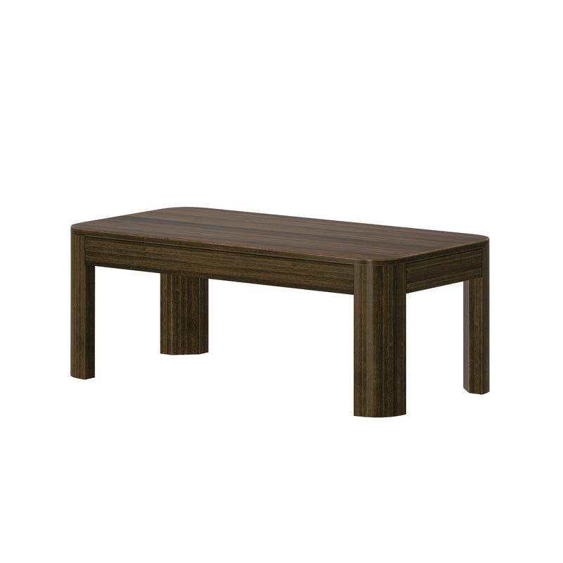 2400505001-008 : Coffee Table Modern Rounded Rectangular Coffee Table (40in x 20in / 1020mm x 510mm), Walnut
