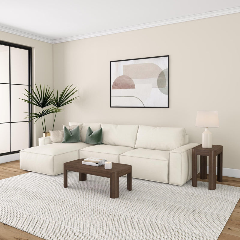 2400505001-008 : Coffee Table Modern Rounded Rectangular Coffee Table (40in x 20in / 1020mm x 510mm), Walnut