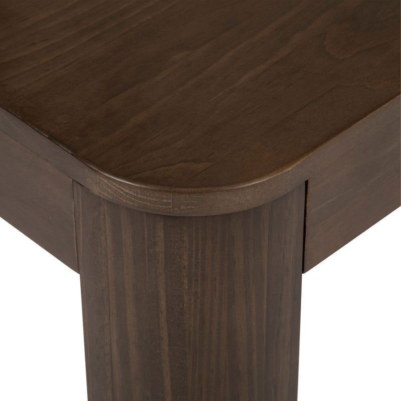 2400507001-008 : Coffee Table Modern Rounded Rectangular Coffee Table (48in x 24in / 1220mm x 610mm), Walnut