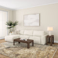 2400507001-008 : Coffee Table Modern Rounded Rectangular Coffee Table (48in x 24in / 1220mm x 610mm), Walnut