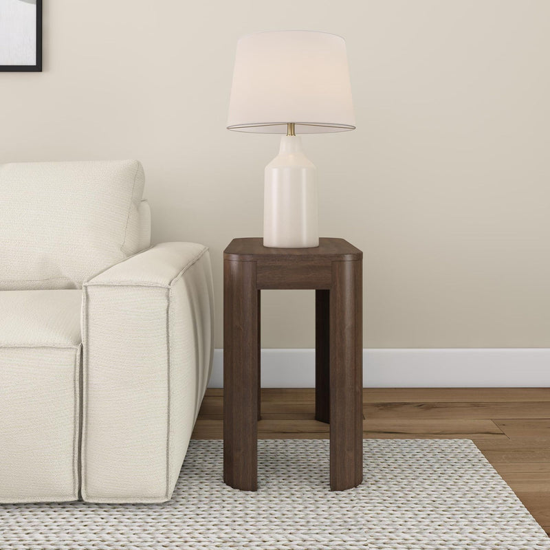 2400514000-008 : Side Table Modern Rounded Rectangular Side Table (25in x 15in / 630mm x 375mm), Walnut