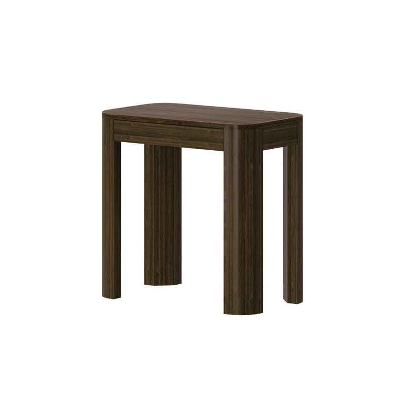 2400514000-008 : Side Table Modern Rounded Rectangular Side Table (25in x 15in / 630mm x 375mm), Walnut