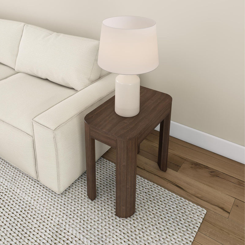 2400514000-008 : Side Table Modern Rounded Rectangular Side Table (25in x 15in / 630mm x 375mm), Walnut