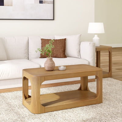 2400515000-007 : Coffee Table Forma Rectangular Coffee Table with Shelf (40in x 20in / 1020mm x 510mm), Pecan