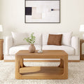 2400515000-007 : Coffee Table Forma Rectangular Coffee Table with Shelf (40in x 20in / 1020mm x 510mm), Pecan