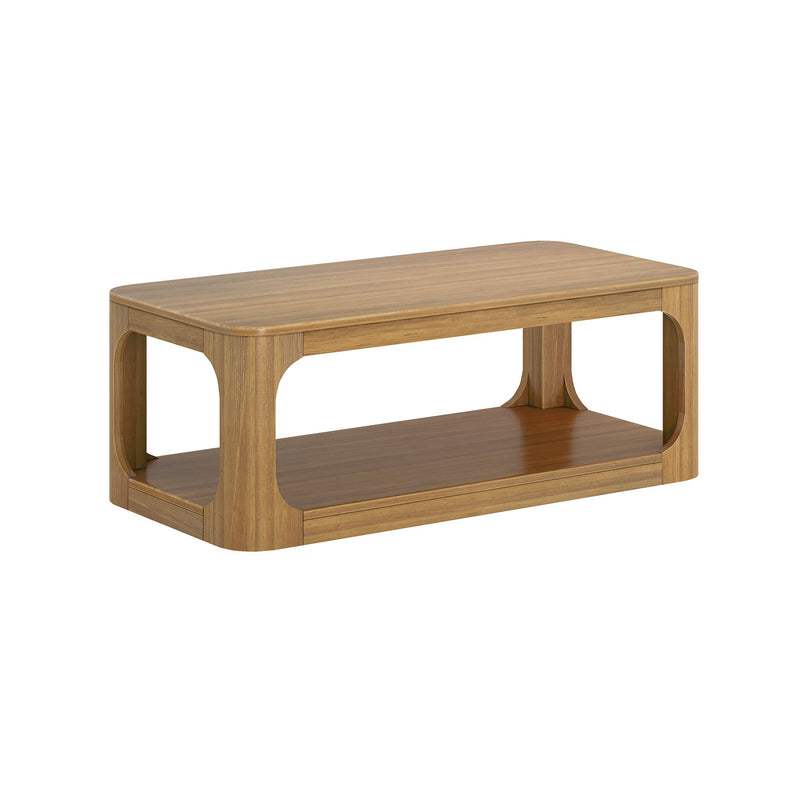 2400517000-007 : Coffee Table Forma Rectangular Coffee Table with Shelf (48in x 24in / 1220mm x 610mm), Pecan
