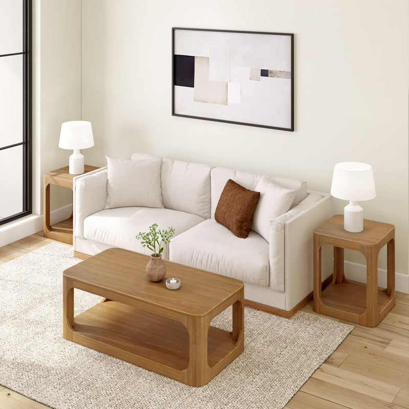 2400517000-007 : Coffee Table Forma Rectangular Coffee Table with Shelf (48in x 24in / 1220mm x 610mm), Pecan