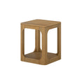 2400523000-007 : Side Table Modern Rounded Square Side Table with Shelf (20in x 20in / 510mm x 510mm), Pecan