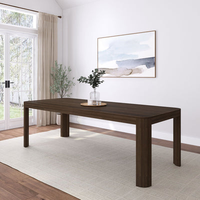 2430303000-008 : Dining Table Modern Rounded Dining Table (94in x 40in), Walnut