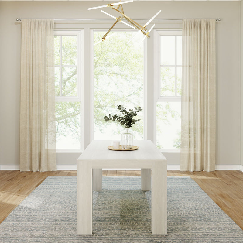 2700301000-192 : Dining Table Modern Solid Wood Dining Table, White Wirebrush