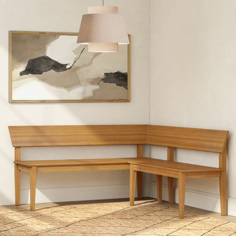 2700336000-007 : Dining Bench Risa Corner Bench (64in x 64in / 1620mm x 1620mm), Pecan