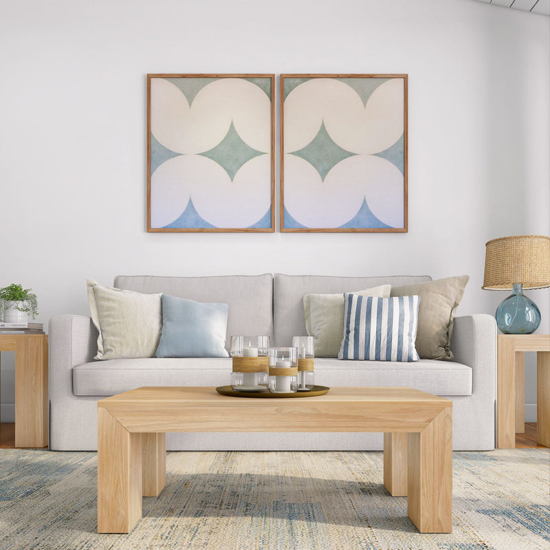 2700505001-150 : Coffee Table Modern Rectangular Coffee Table (40in x 20in / 1020mm x 510mm), Blonde Wirebrush