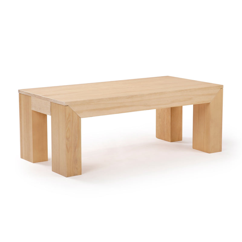 2700505001-150 : Coffee Table Modern Rectangular Coffee Table (40in x 20in / 1020mm x 510mm), Blonde Wirebrush