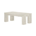 2700505001-153 : Coffee Table Modern Rectangular Coffee Table (40in x 20in / 1020mm x 510mm), White Sand Wirebrush
