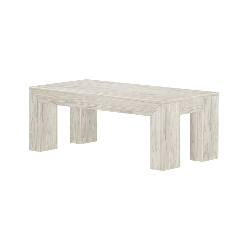 2700505001-153 : Coffee Table Modern Rectangular Coffee Table (40in x 20in / 1020mm x 510mm), White Sand Wirebrush