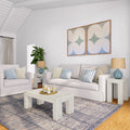 2700505001-153 : Coffee Table Modern Rectangular Coffee Table (40in x 20in / 1020mm x 510mm), White Sand Wirebrush