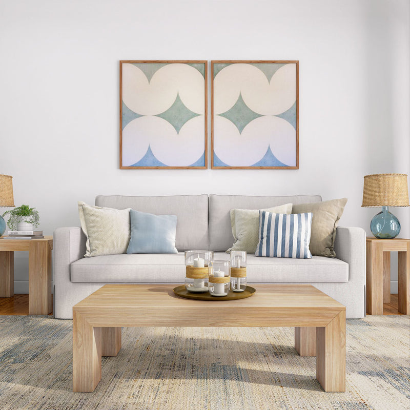 2700507001-150 : Coffee Table Modern Rectangular Coffee Table (48in x 24in / 1220mm x 610mm), Blonde Wirebrush