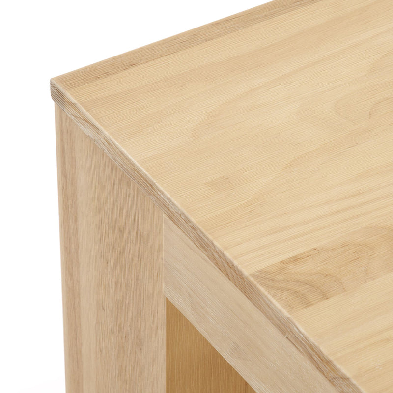 2700515000-150 : Coffee Table Modern Rectangular Coffee Table with Bottom Shelf (40in x 20in / 1020mm x 510mm), Blonde Wirebrush