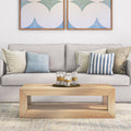 2700517000-150 : Coffee Table Modern Rectangular Coffee Table with Bottom Shelf (48in x 24in / 1220mm x 610mm), Blonde Wirebrush