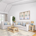 2700517000-150 : Coffee Table Modern Rectangular Coffee Table with Bottom Shelf (48in x 24in / 1220mm x 610mm), Blonde Wirebrush