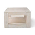 2700517000-153 : Coffee Table Modern Rectangular Coffee Table with Bottom Shelf (48in x 24in / 1220mm x 610mm) White Sand Wirebrush